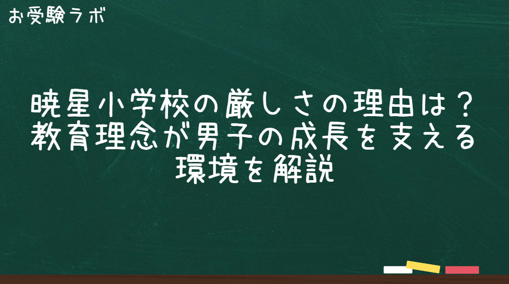 暁星小学校の厳しさの理由は?教育理念が男子の成長を支える環境を解説1