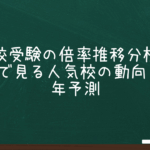 過去5年の小学校受験倍率推移と2027年の動向予測