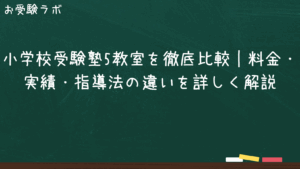 小学校受験塾5教室を徹底比較｜料金・実績・指導法の違いを詳しく解説1
