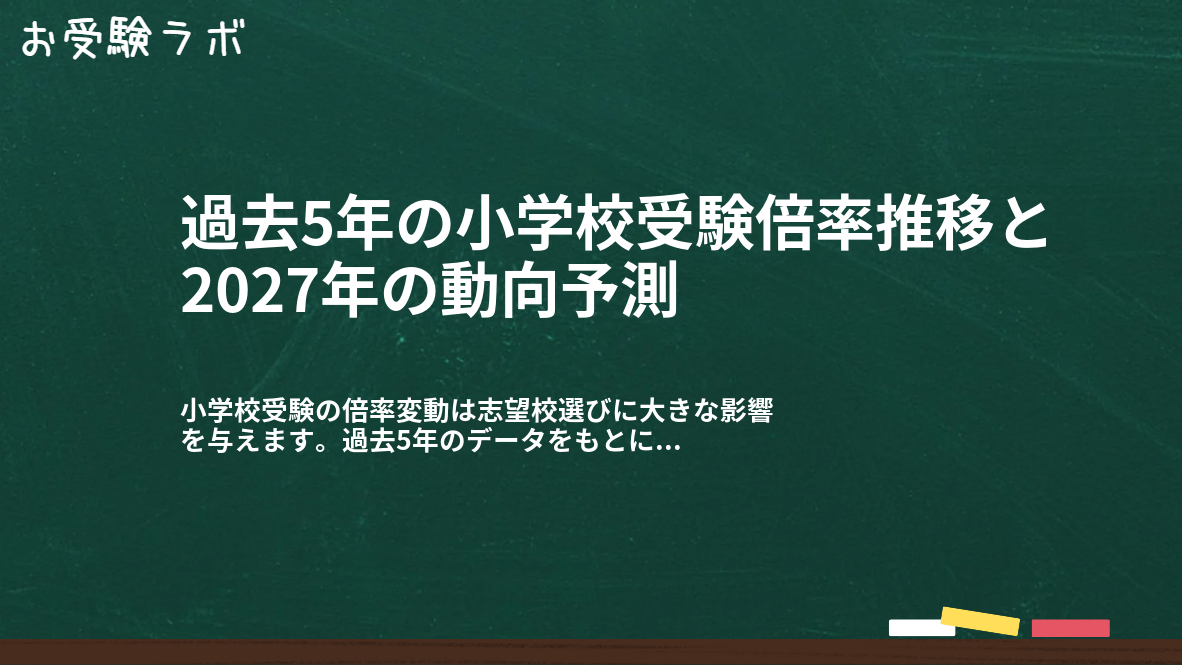 過去5年の小学校受験倍率推移と2027年の動向予測1
